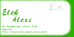 elek alexi business card